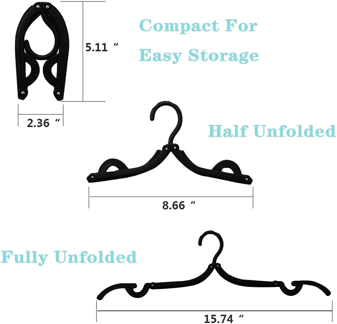 Foldable Portable Clothes Hangers(6pcs Black)